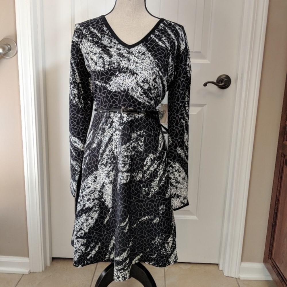NWT Carmen Marc Valvo Birdseye jacquard xl dress